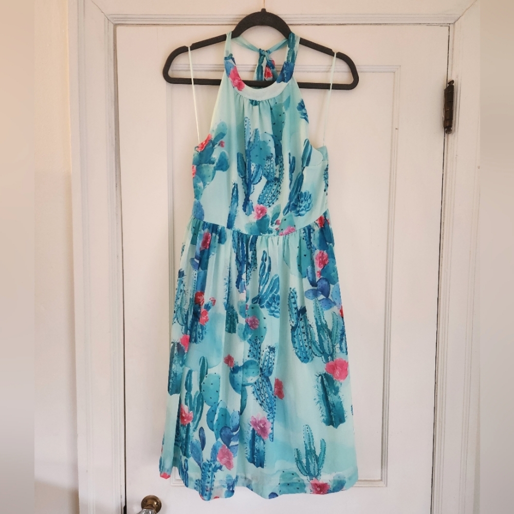 Modcloth - Blogger the Better Blooming Cactus Halter Dress 🌵